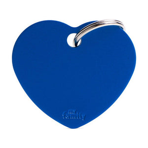 MyFamily Basic placa de identificación corazón de aluminio para perro y gato