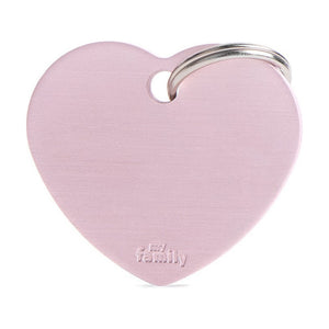 MyFamily Basic placa de identificación corazón de aluminio para perro y gato