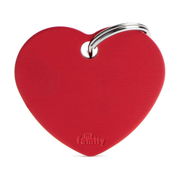 MyFamily Basic placa de identificación corazón de aluminio para perro y gato