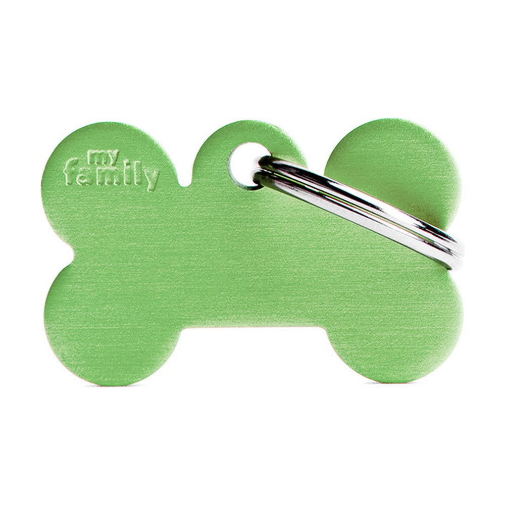 MyFamily Basic placa de identificación hueso de aluminio para perro