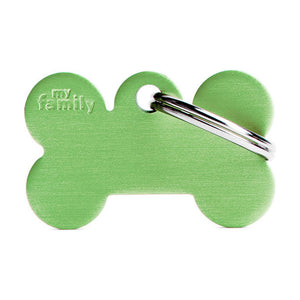 MyFamily Basic placa de identificación hueso de aluminio para perro