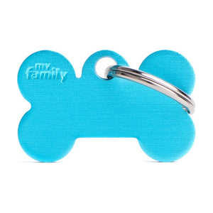 MyFamily Basic placa de identificación hueso de aluminio para perro
