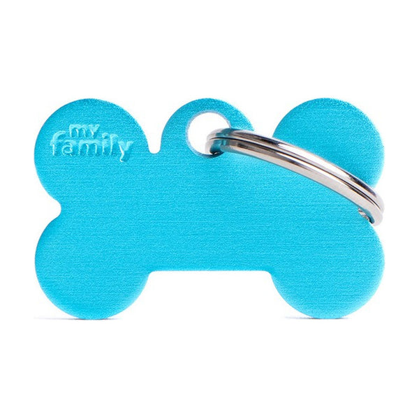 MyFamily Basic placa de identificación hueso de aluminio para perro
