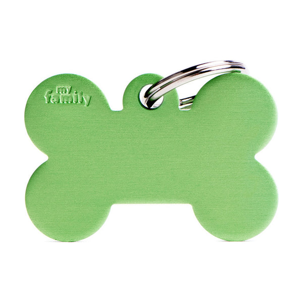 MyFamily Basic placa de identificación hueso de aluminio para perro