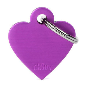MyFamily Basic placa de identificación corazón de aluminio para perro y gato