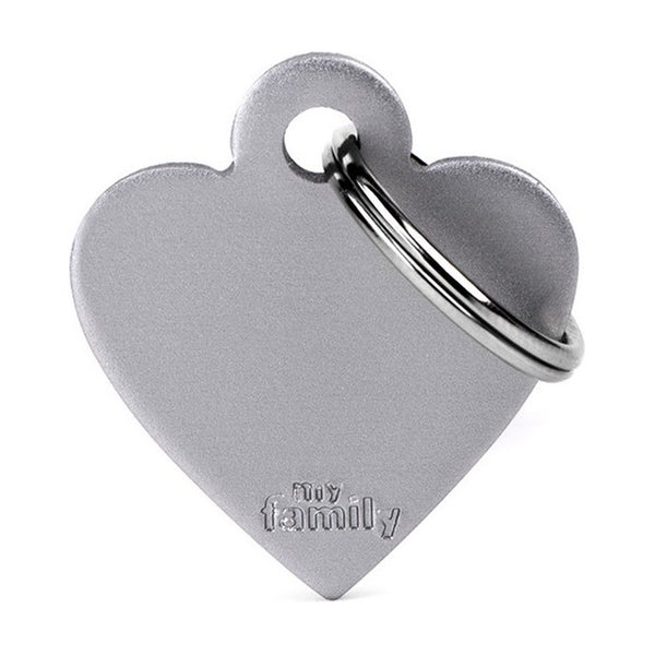 MyFamily Basic placa de identificación corazón de aluminio para perro y gato