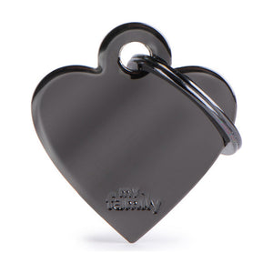 MyFamily Basic placa de identificación corazón de latón para perro y gato