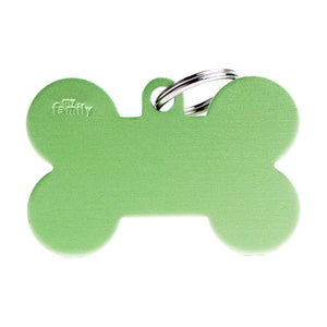 MyFamily Basic placa de identificación hueso de aluminio para perro