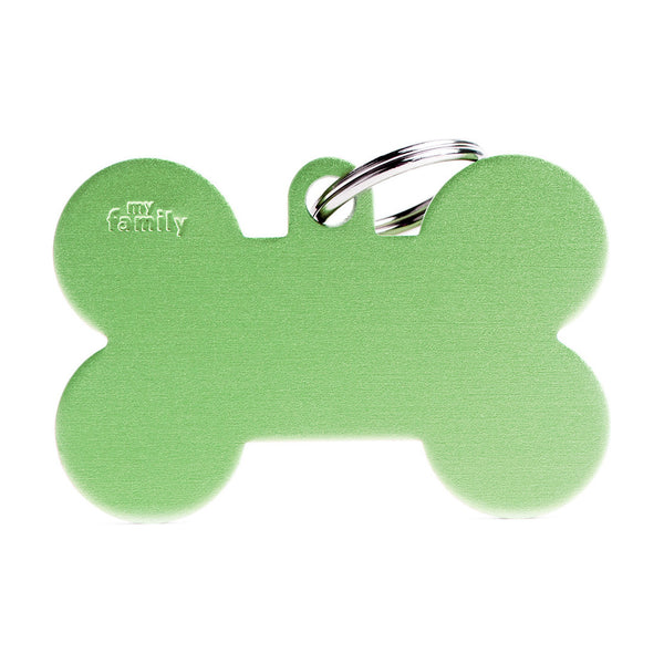 MyFamily Basic placa de identificación hueso de aluminio para perro