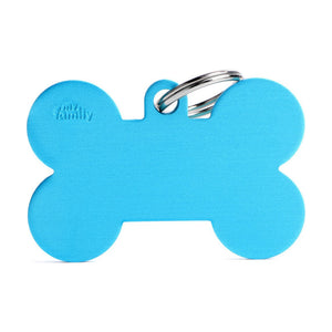 MyFamily Basic placa de identificación hueso de aluminio para perro