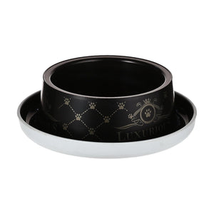 Moderna Trendy Dinner Luxurious Pet plato para gato y perro pequeño, negro