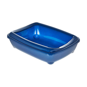 Moderna Arist-O-Tray arenero abierto con borde para gato, grande, azul