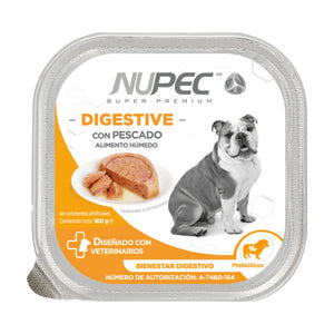 Nupec Digestive alimento húmedo con pescado para perro adulto, bienestar digestivo, 100 g