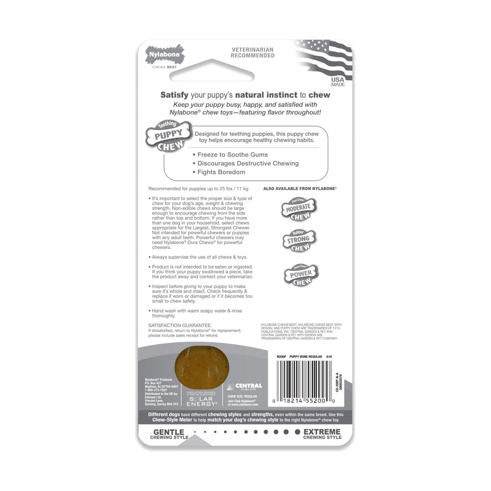 Nylabone Puppy Chew hueso de dentición sabor pollo para cachorro