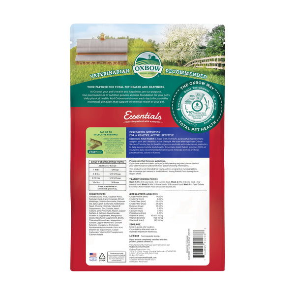 Oxbow Essentials alimento para conejo adulto, 2.27 kg (5 lb)