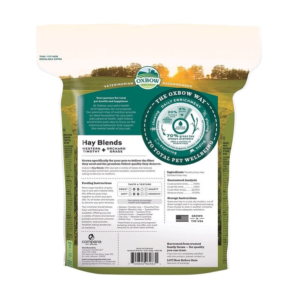 Oxbow Hay Blends heno Western Timothy y Orchard Grass para conejo, cuyo y chinchilla, 425 g (15 oz)