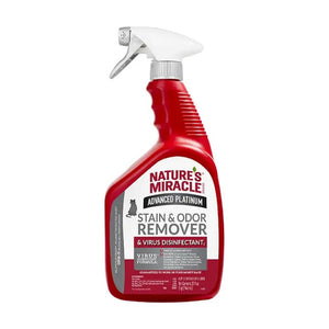 Nature's Miracle Advanced Platinum removedor de manchas, olores y desinfectante de virus para gato, 709 ml