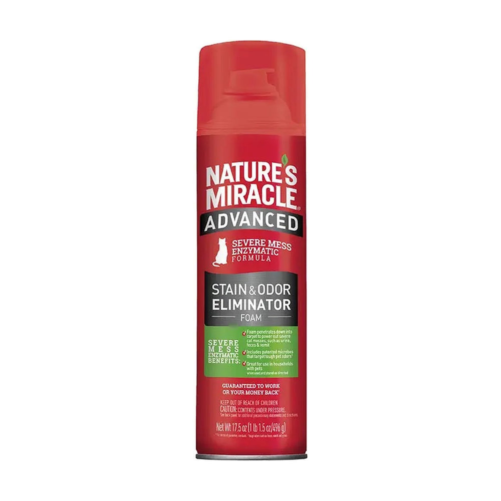 Nature's Miracle Advanced espuma eliminadora de manchas y olores para gato, 496 g