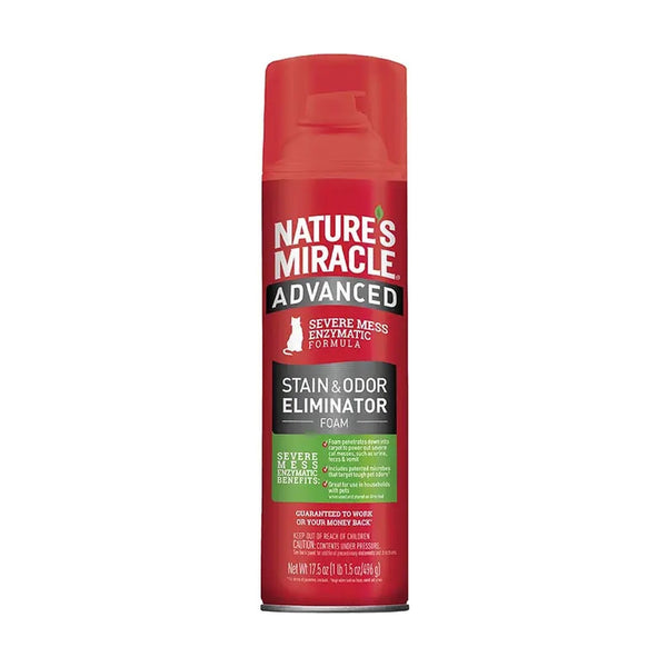 Nature's Miracle Advanced espuma eliminadora de manchas y olores para gato, 496 g