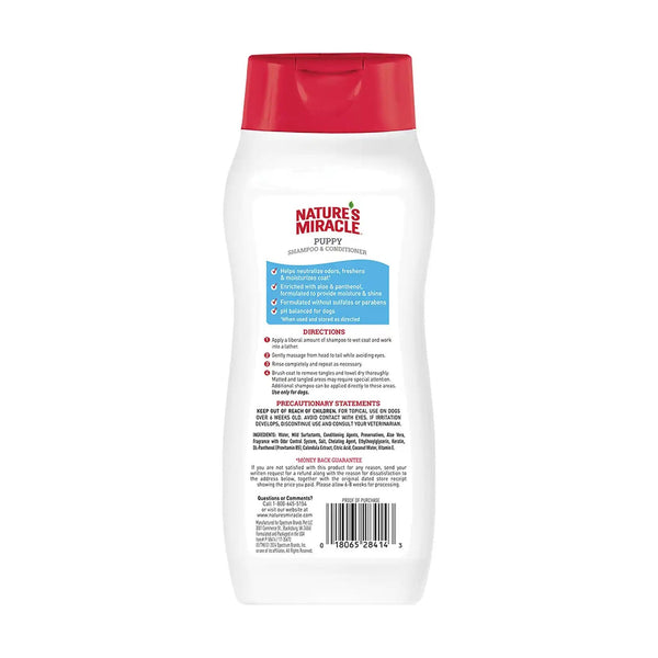 Nature's Miracle shampoo y acondicionador para cachorro, aroma algodón, 473 ml