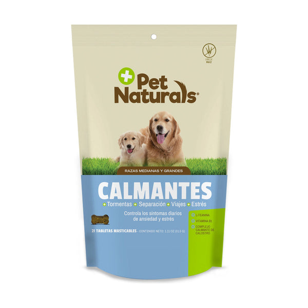 Pet Naturals Calmantes masticables para perro con L-teanina, vitamina B1 y calostro, 21 tabletas