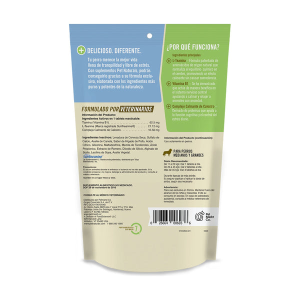 Pet Naturals Calmantes masticables para perro con L-teanina, vitamina B1 y calostro, 21 tabletas