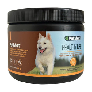 Petmet Naturals Healthy Life Omega 3 complemento en polvo para piel y pelaje de perro, 400 g