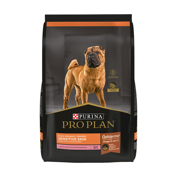 Pro Plan Sensitive Skin alimento seco para perro adulto de raza mediana y grande con piel sensible, salmón
