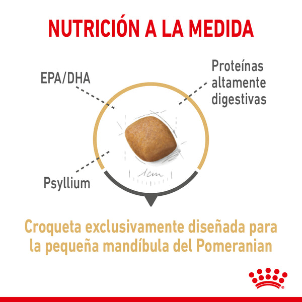 ALIMENTO SECO PARA PERROS RAZA POMERANIA 1.13KG  ROYAL CANIN