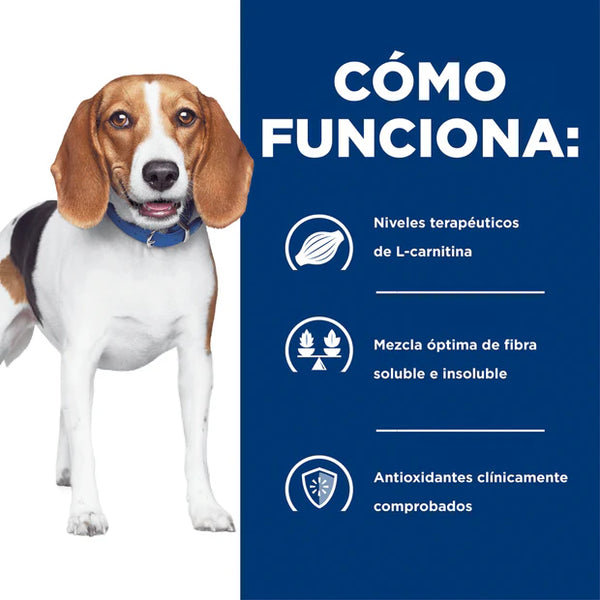 ALIMENTO SECO CONTROL DE PESO PARA PERRO ADULTO 3.9 KG HILLS