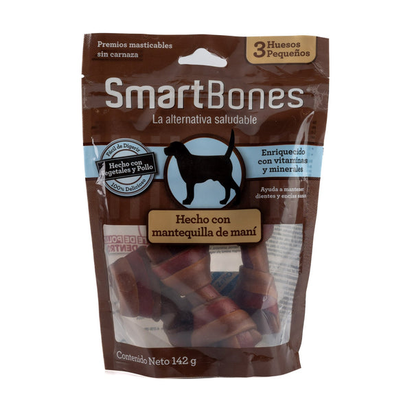 SmartBones huesos masticables sin carnaza con crema de cacahuate y pollo para perro