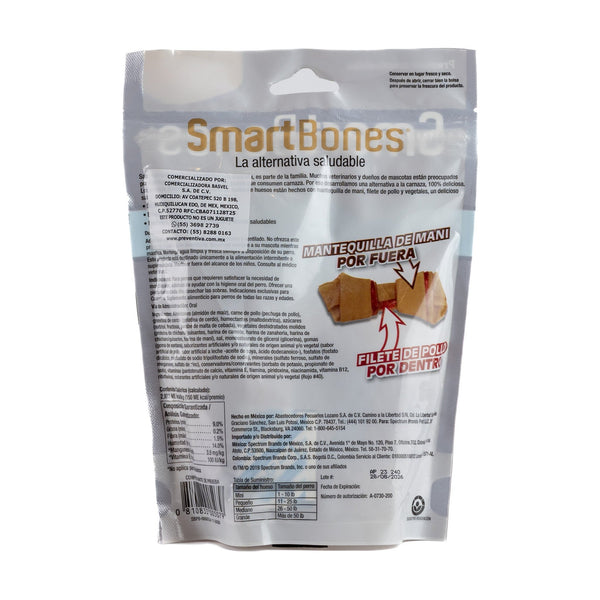 SmartBones huesos masticables sin carnaza con crema de cacahuate y pollo para perro
