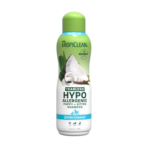 TropiClean Gentle Coconut shampoo hipoalergénico sin lágrimas para cachorro y gatito, 591 ml (20 oz)