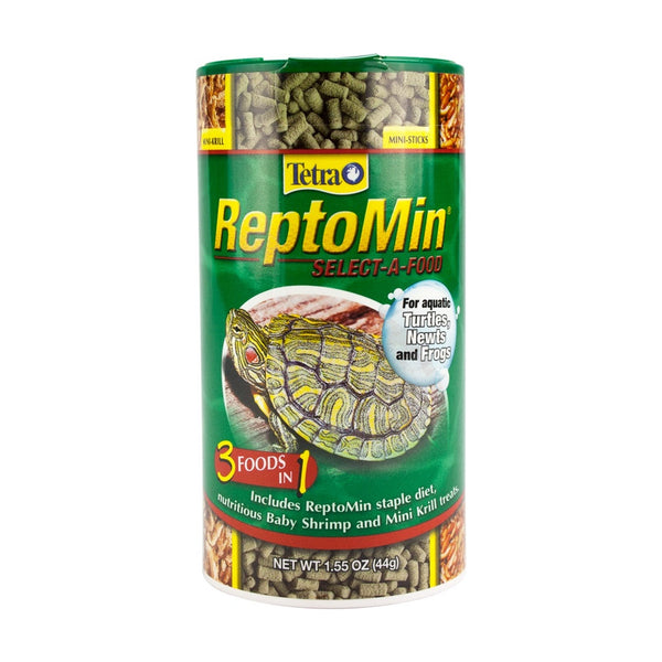 Tetra ReptoMin Select-A-Food alimento 3 en 1 para tortugas acuáticas, ranas y tritones, 44 g