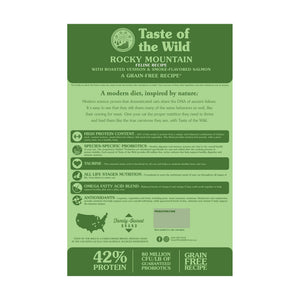 Taste of the Wild Rocky Mountain alimento seco para gato de todas las edades, venado asado y salmón con sabor ahumado