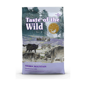 Taste of the Wild Sierra Mountain alimento seco para perro de todas las edades, cordero asado