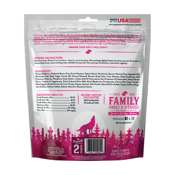 Triumph Free Spirit Jerky Bites premios suaves sin granos para perro con salmón y vegetales, 566 g