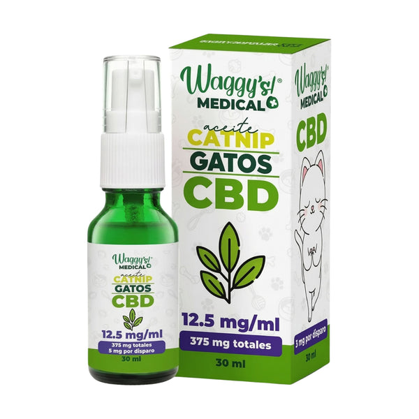 Waggy's aceite con cáñamo (hemp) y catnip para gato, 375 mg