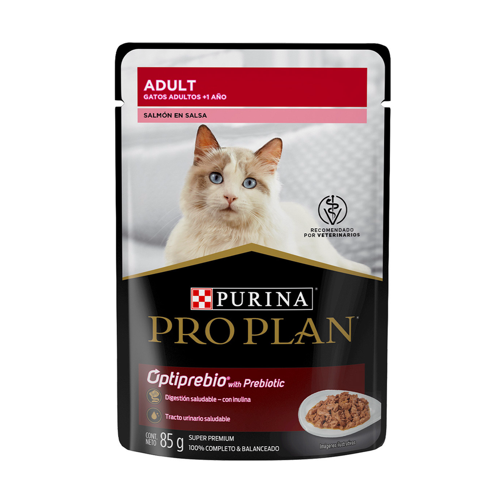 Pro Plan Adult alimento húmedo para gato adulto con salmón en salsa, 85 g