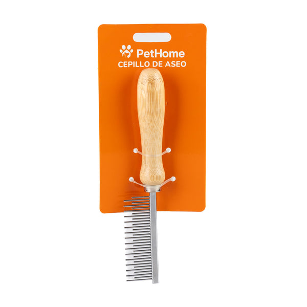 PEINE PARA MASCOTAS MANGO DE BAMBOO PETHOME
