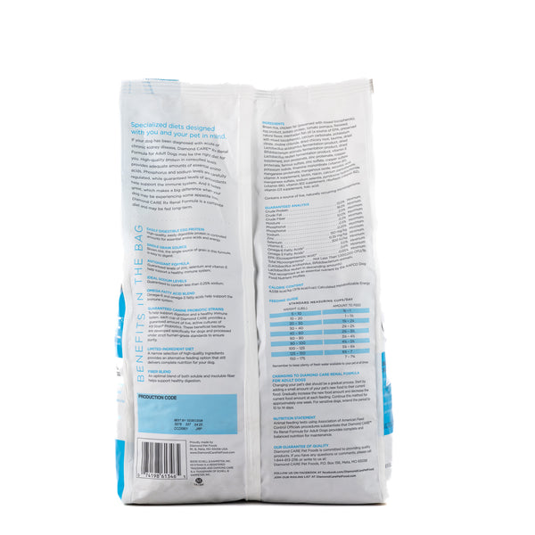ALIMENTO SECO PARA PERRO CON PROBLEMAS RENALES 3.7KG DIAMOND CARE