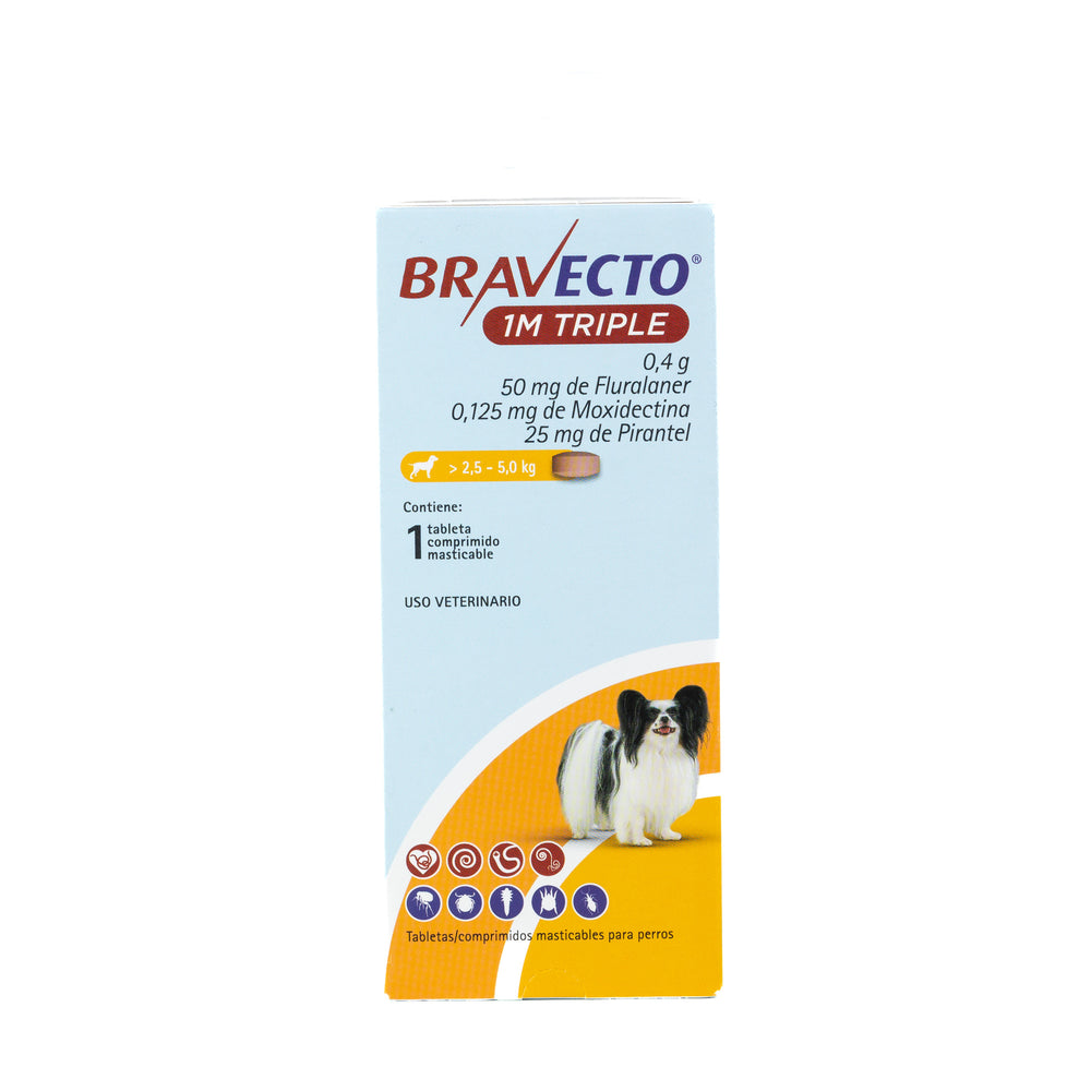 TABLETA ANTIPULGAS 1M TRIPLE 50MG S BRAVECTO