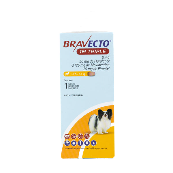 TABLETA ANTIPULGAS 1M TRIPLE 50MG S BRAVECTO