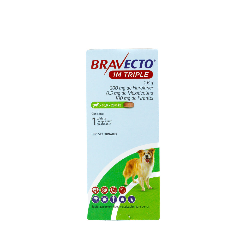 TABLETA ANTIPULGAS 1M TRIPLE 200MG L  BRAVECTO