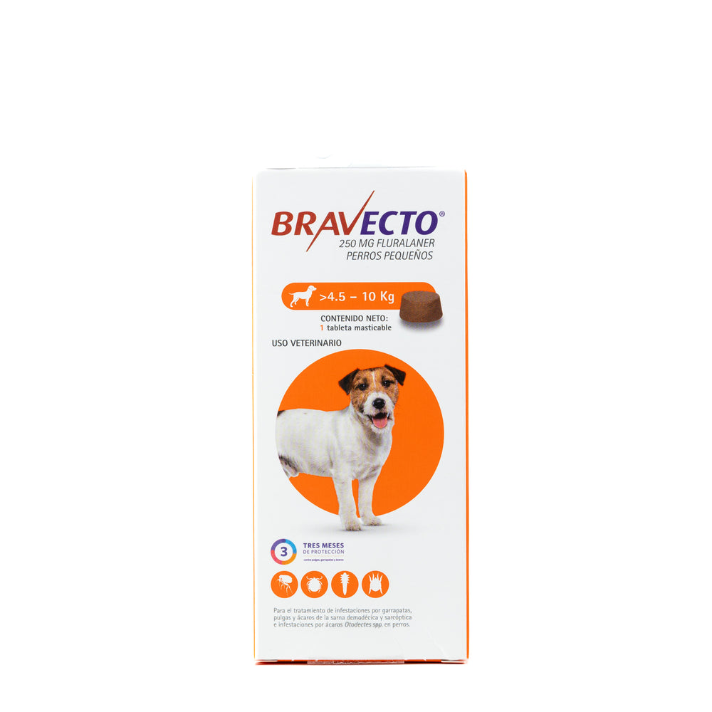 TABLETA ANTIPULGAS SMALL 250MG BRAVECTO