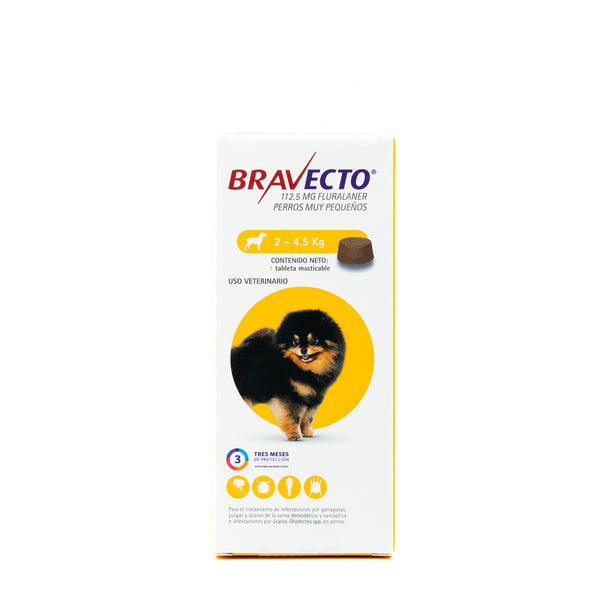 TABLETA ANTIPULGAS VERY SMALL 45 MG 1 MES BRAVECTO