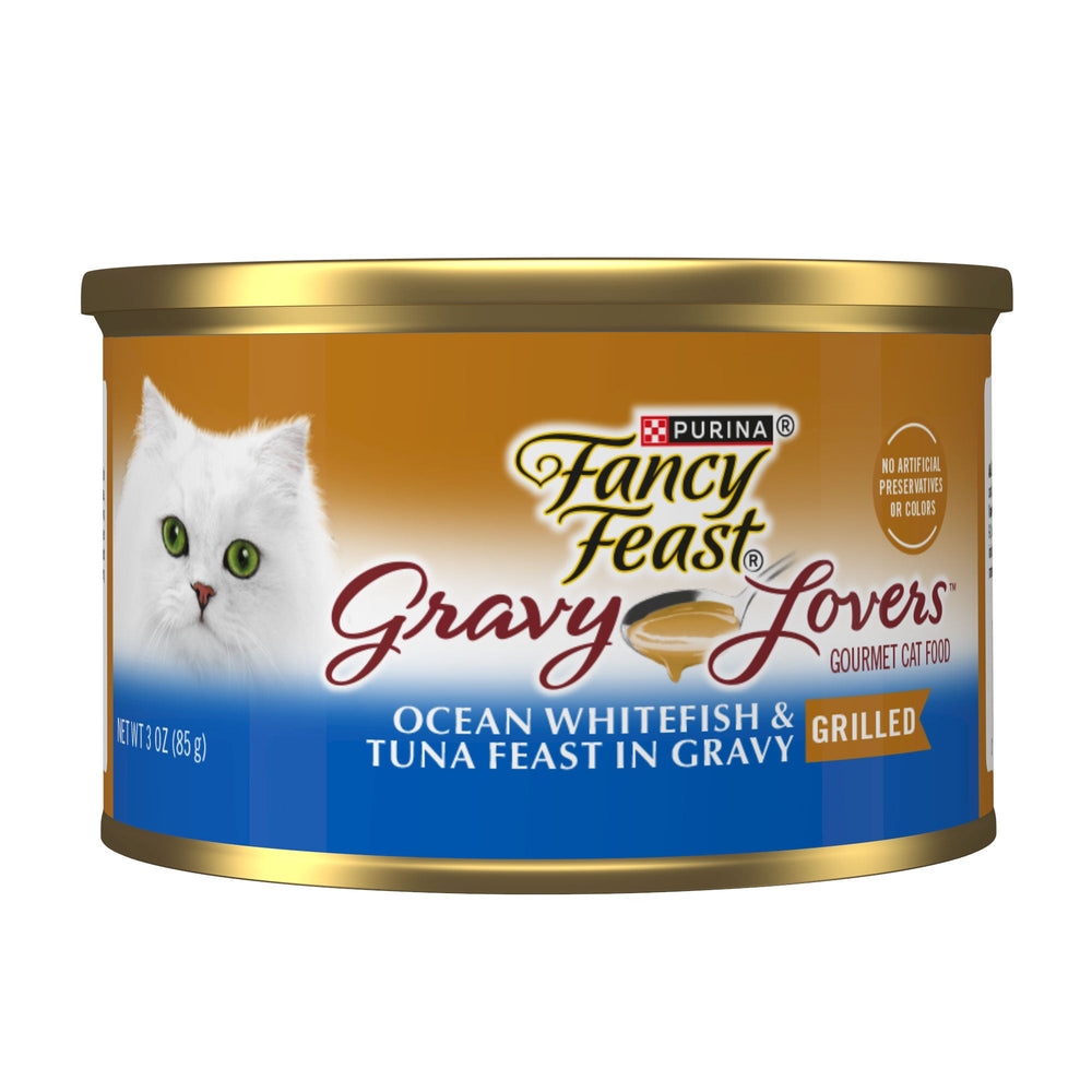 Fancy Feast Casserole pescado blanco y atún alimento húmedo en lata para gato adulto, 85 g
