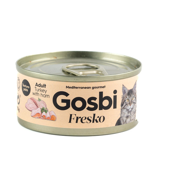 ALIMENTO HUMEDO PARA GATO ADULTO TURKEY WITH HAM 70 GR. GOSBI