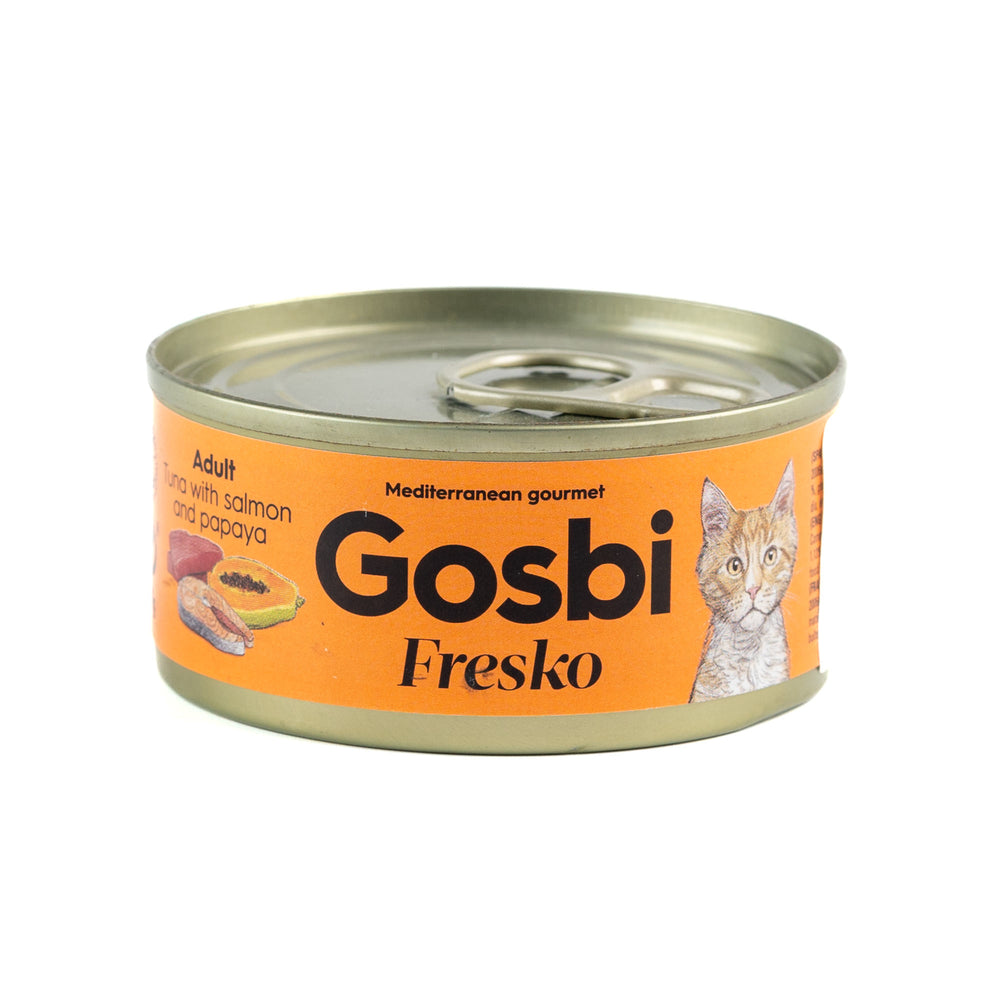 ALIMENTO HUMEDO PARA GATO ADULTO TUNA AND SALMON WITH PAPAYA 70 GR. FRESKO CAT