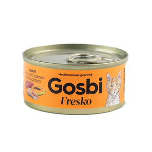 ALIMENTO HUMEDO PARA GATO ADULTO TUNA AND SALMON WITH PAPAYA 70 GR. FRESKO CAT